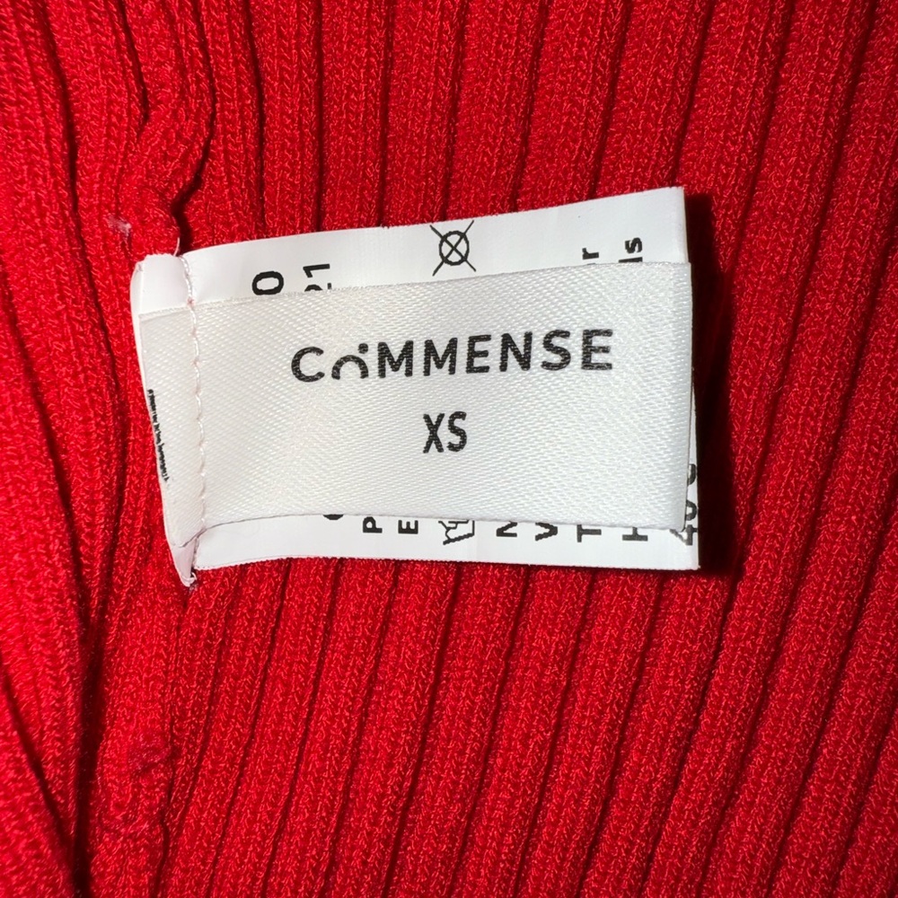 Commense Vibrant Red Ribbed Top - Picture 2 of 4